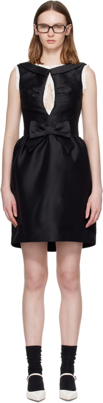 Photo: SHUSHU/TONG Black Long Cut-Out Sleeveless Minidress