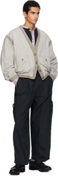 SC103 Navy & Green Margin Cargo Pants