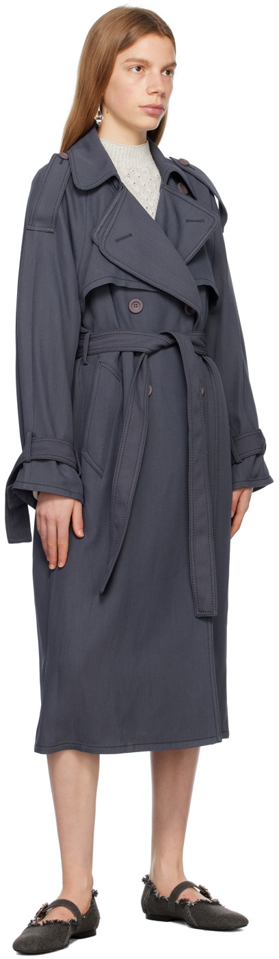 【関税&送料込】Acne Studios Trench Acne Studios Gray Belted Trench Coat Acne Studios