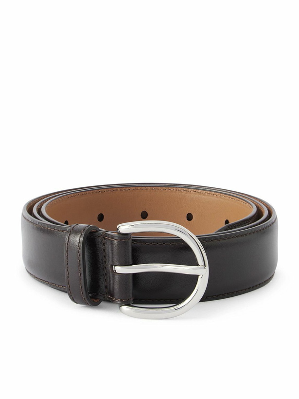 Photo: MORJAS - 3cm Leather Belt - Brown