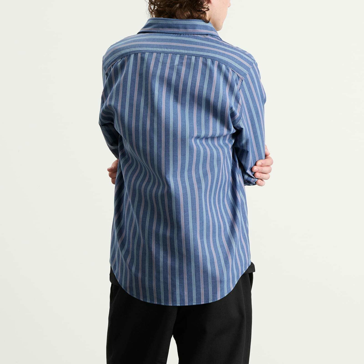 Randy's Garments Men's Randy’s Garments  3 Pocket Work Shirt in Blue Stripe Jacquard