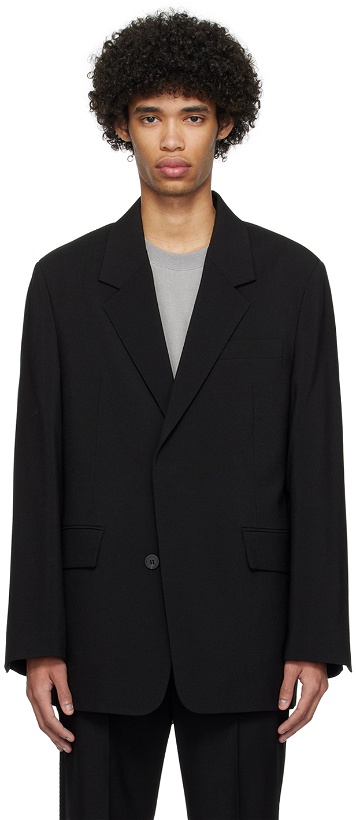 Photo: Solid Homme Black Concealed Button Blazer