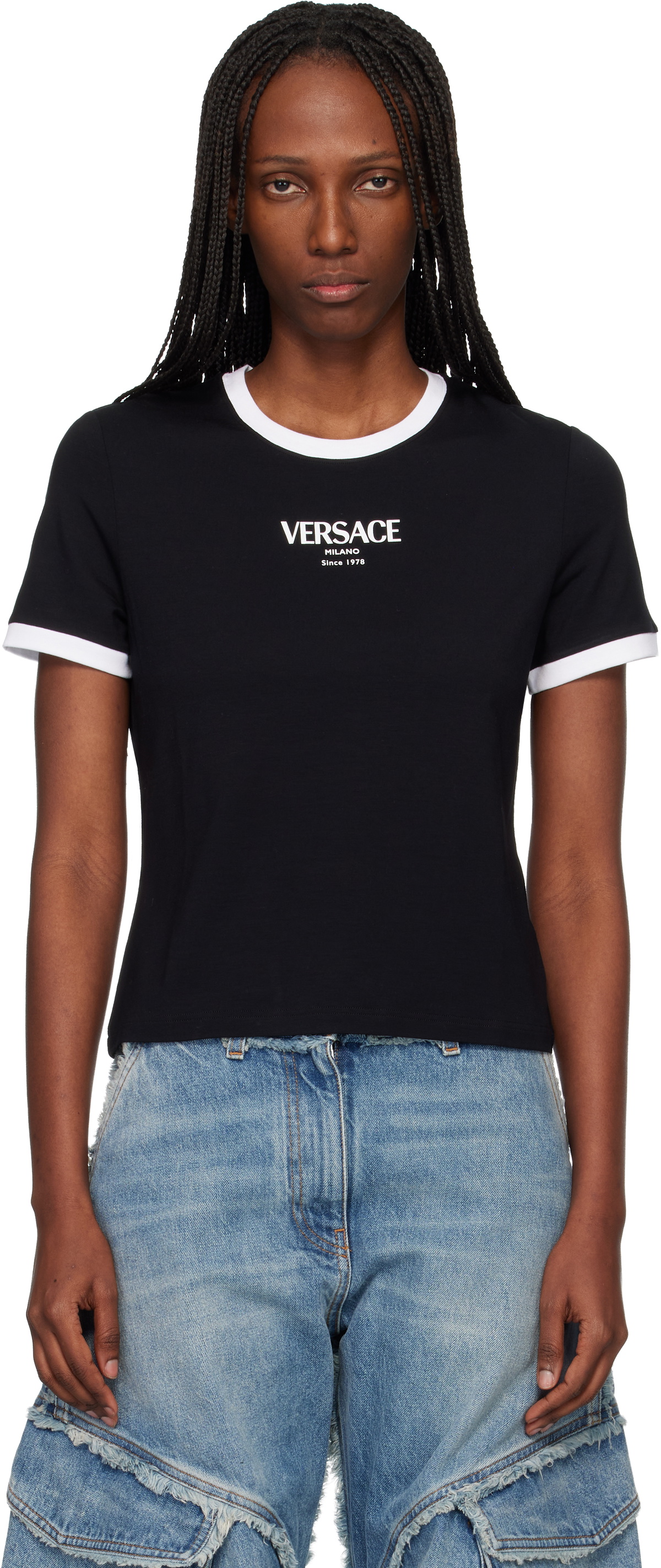 Versace Pink Goddess Safety Pin T-Shirt Versace