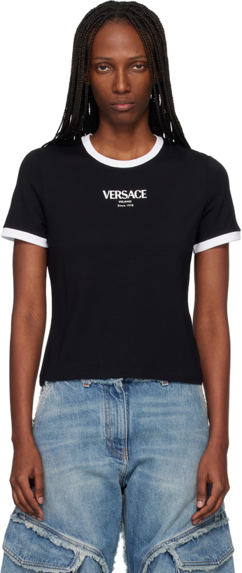 Photo: Versace Black Stretch Viscose-Jersey T-Shirt