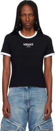 Versace Black Stretch Viscose-Jersey T-Shirt