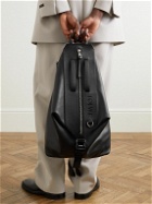 Loewe - Convertible Logo-Debossed Mesh-Trimmed Leather Backpack
