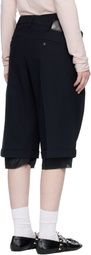 OPEN YY Black Wrap Over Bermuda Shorts