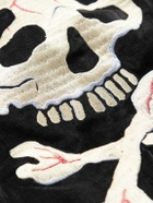 KAPITAL - Embroidered Cotton-Velvet Bomber Jacket - Black