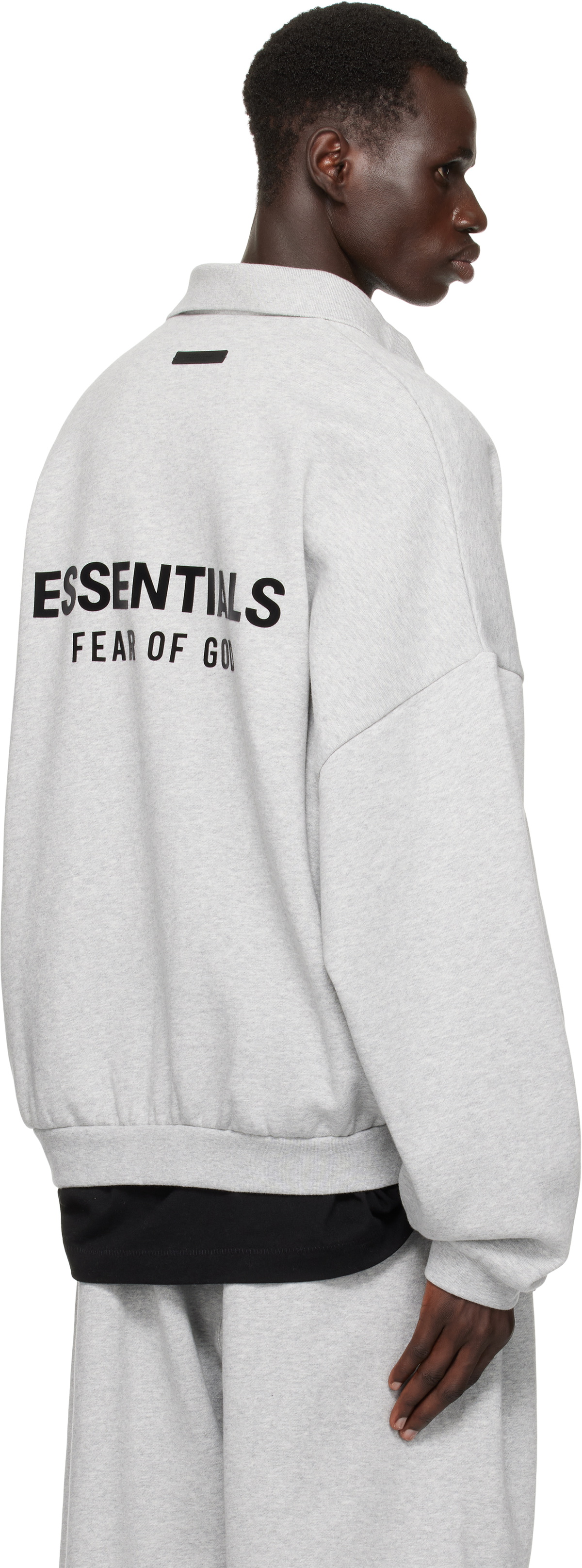Fear of God ESSENTIALS Gray Fleece Polo Fear Of God Essentials