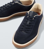 Loro Piana Tennis leather-trimmed suede sneakers