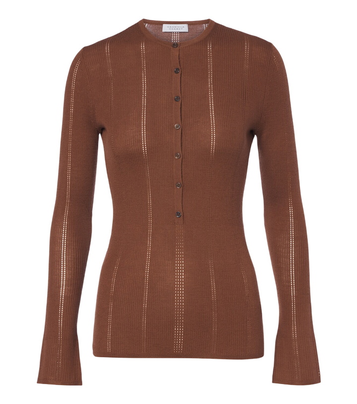 Photo: Gabriela Hearst Olea pointelle wool Henley shirt