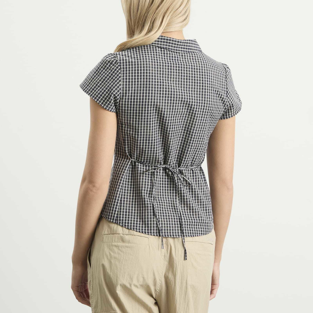 DUNST Women's Blouse in Black Check