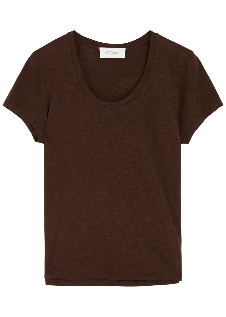 American Vintage Jacksonville Slubbed Cotton-blend T-shirt Brown