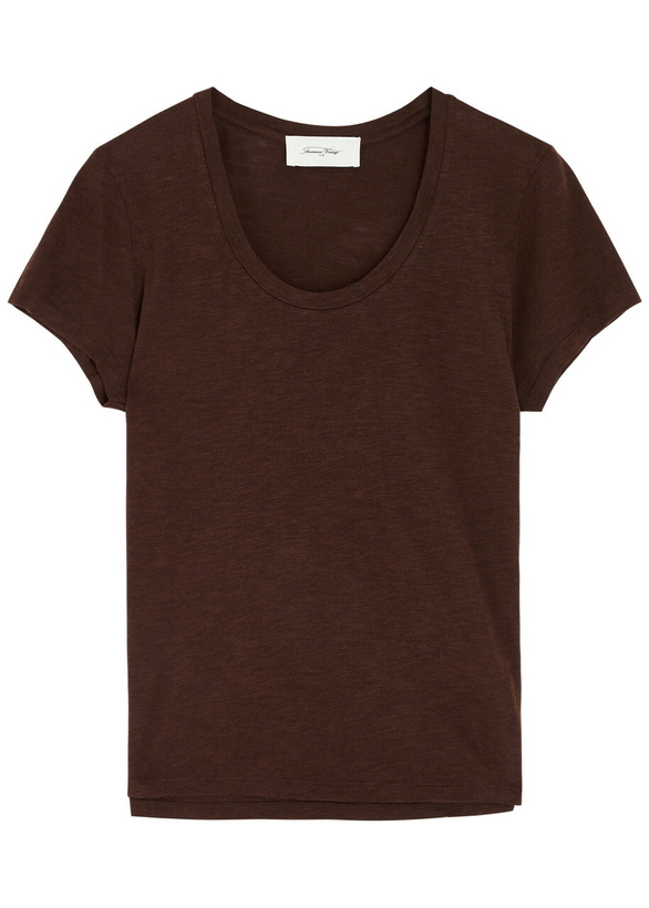 Photo: American Vintage Jacksonville Slubbed Cotton-blend T-shirt Brown