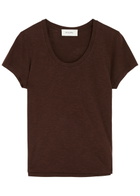 American Vintage Jacksonville Slubbed Cotton-blend T-shirt Brown