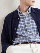 Officine Générale - Arsene Checked Cotton-Blend Shirt - Blue