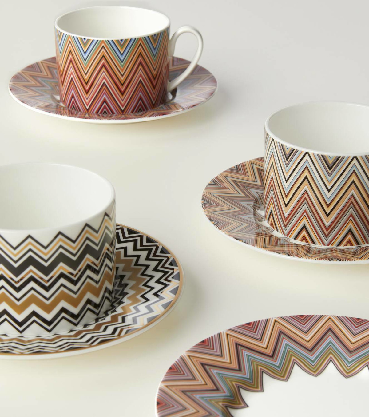 Missoni Zig Zag Jarris set of 2 teacups and saucers