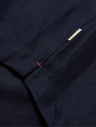 Orlebar Brown - Caspian Cotton and Linen-Blend Half-Placket Shirt - Blue