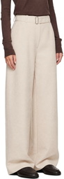 Studio Nicholson Beige Belted Round Trousers