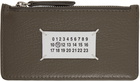 Maison Margiela Taupe Zip Card Holder