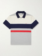 Versace - Logo-Embroidered Striped Cotton-Jersey Polo Shirt - White