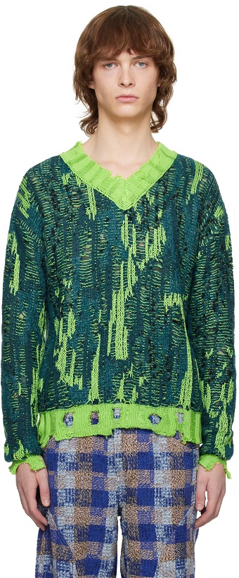 Photo: Andersson Bell Blue & Green Theydon Spider Sweater