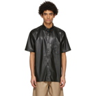 Nanushka Black Vegan Leather Adam Short Sleeve Shirt