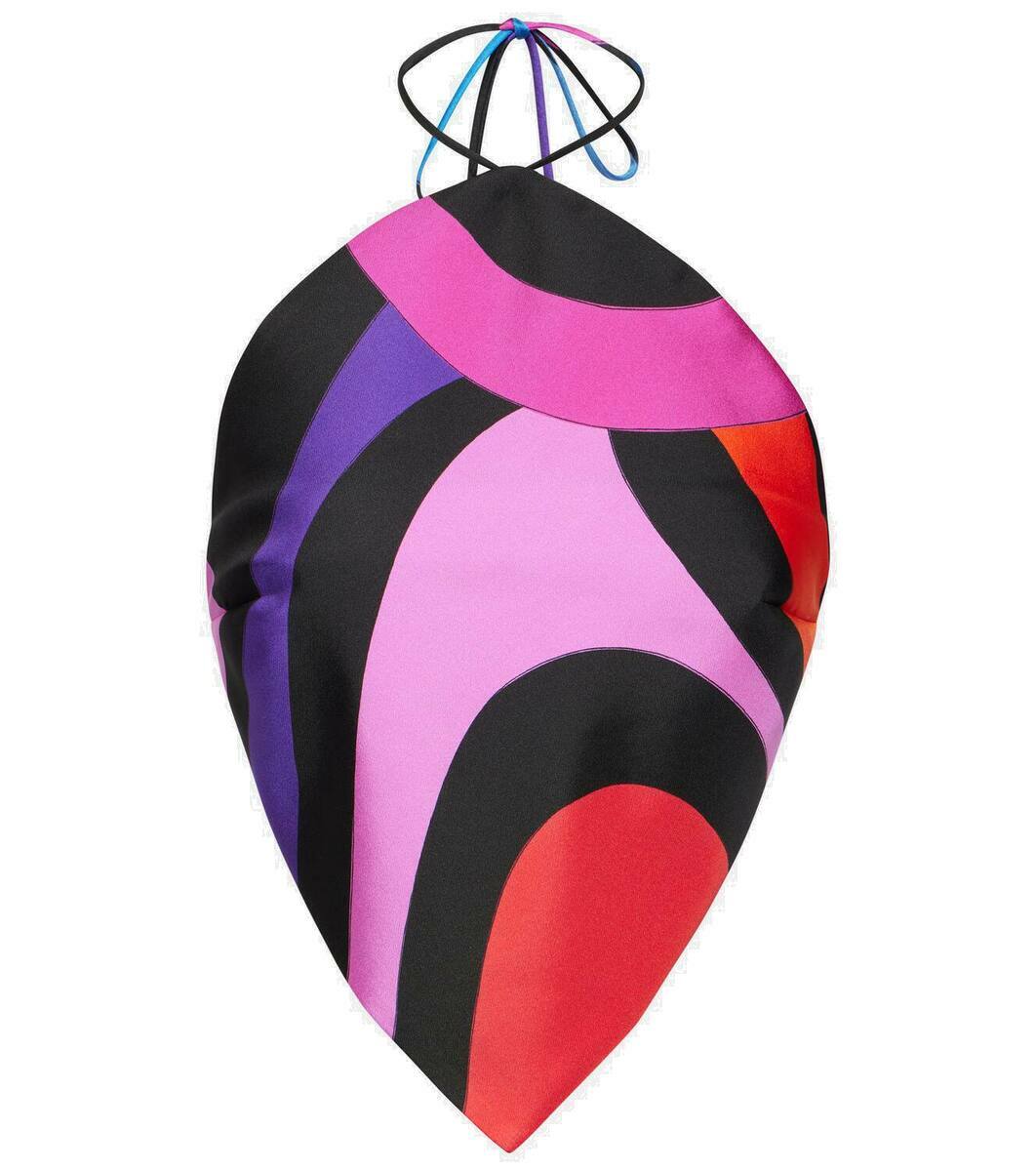 EMILIO PUCCI マスク ピンク PUCCI Printed Silk Twill Visor Emilio Pucci