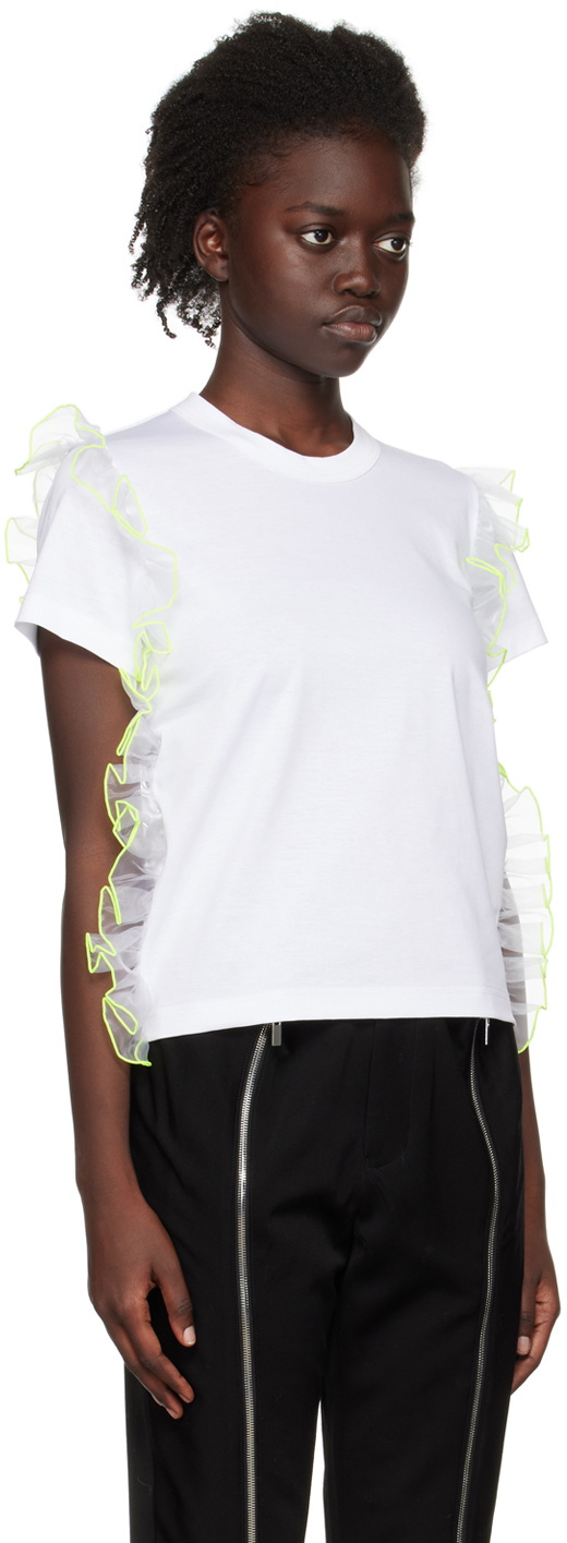 Noir Kei Ninomiya White Ruffled T-Shirt