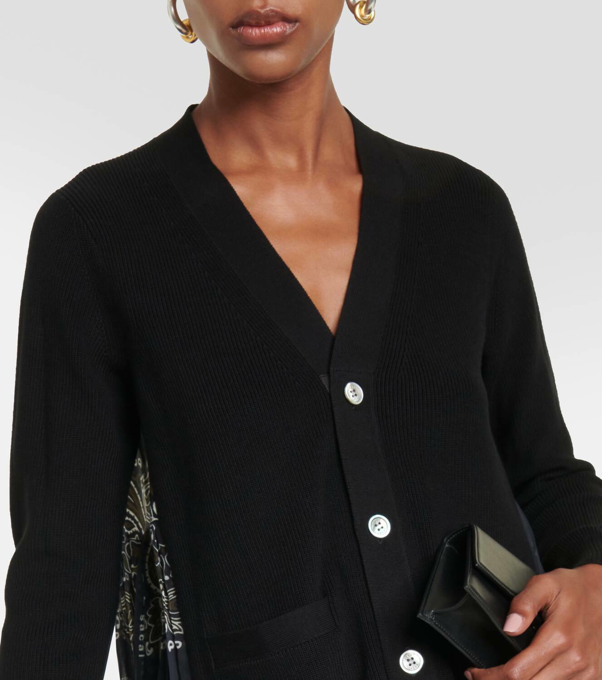 Sacai Bandana-printed cotton cardigan Sacai