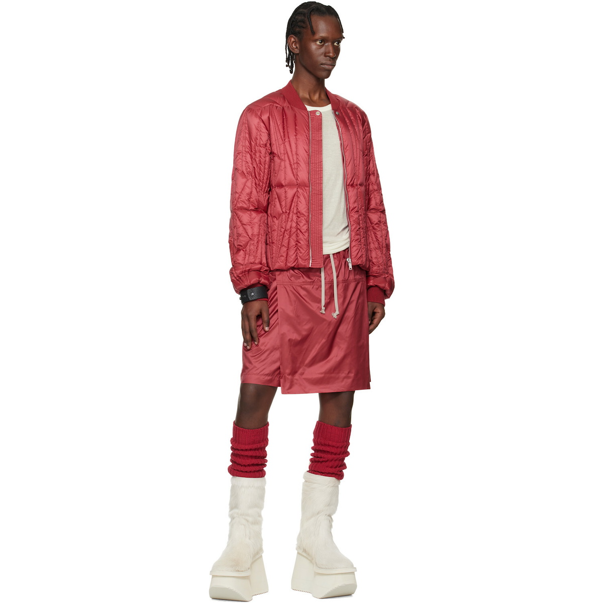 Rick Owens Moncler + Rick Owens Red Geocamo Flight Jacket