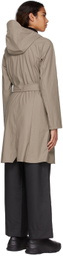 RAINS Taupe Polyester Coat