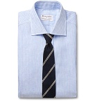 Kingsman - Turnbull & Asser Light-Blue Striped Cutaway-Collar Linen Shirt - Light blue
