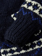 Chamula - Fair Isle Merino Wool Zip-Up Cardigan - Blue