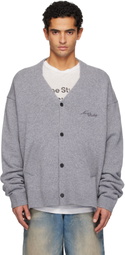 Acne Studios Gray Wool V-Neck Cardigan