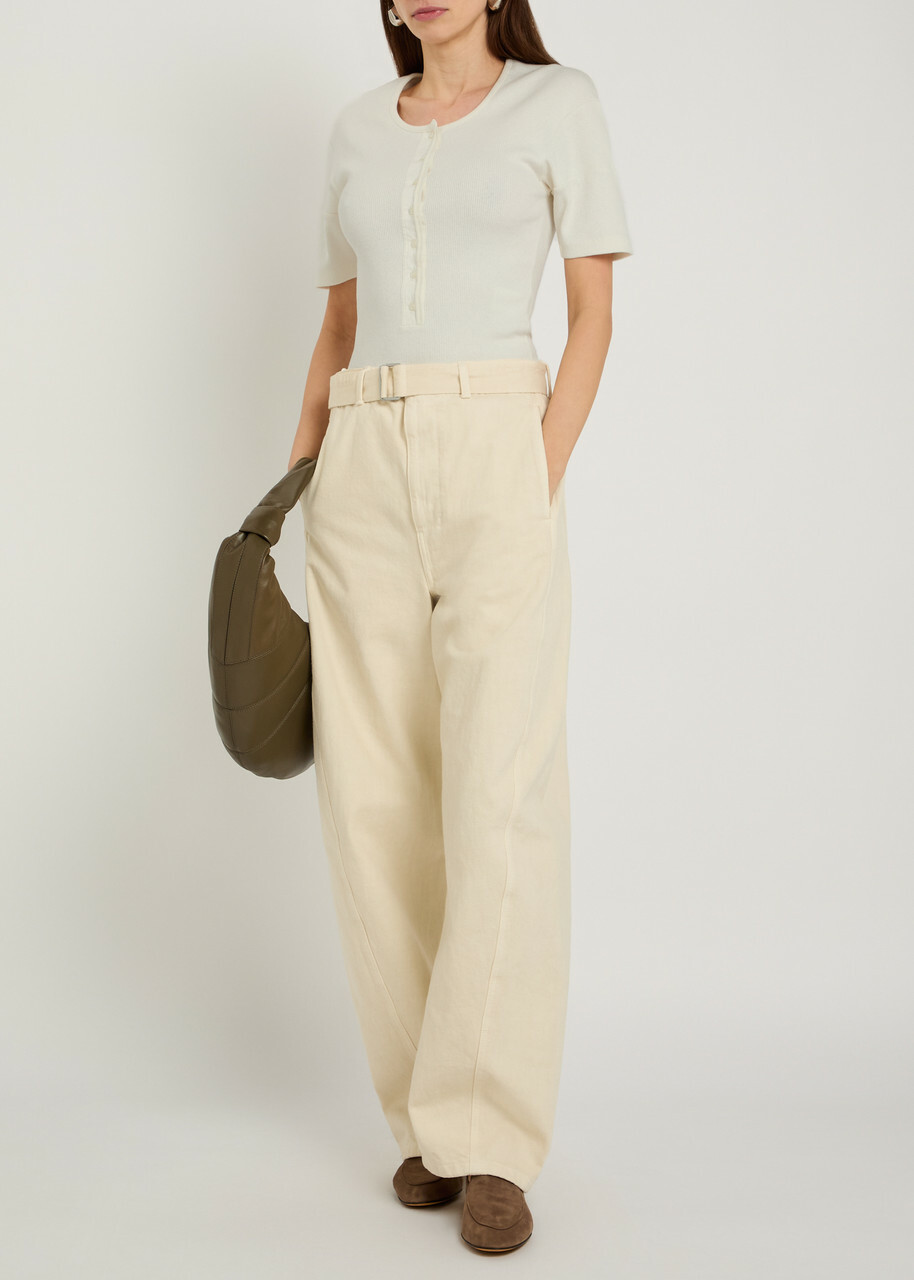 Lemaire Ribbed Cotton-blend top Off White