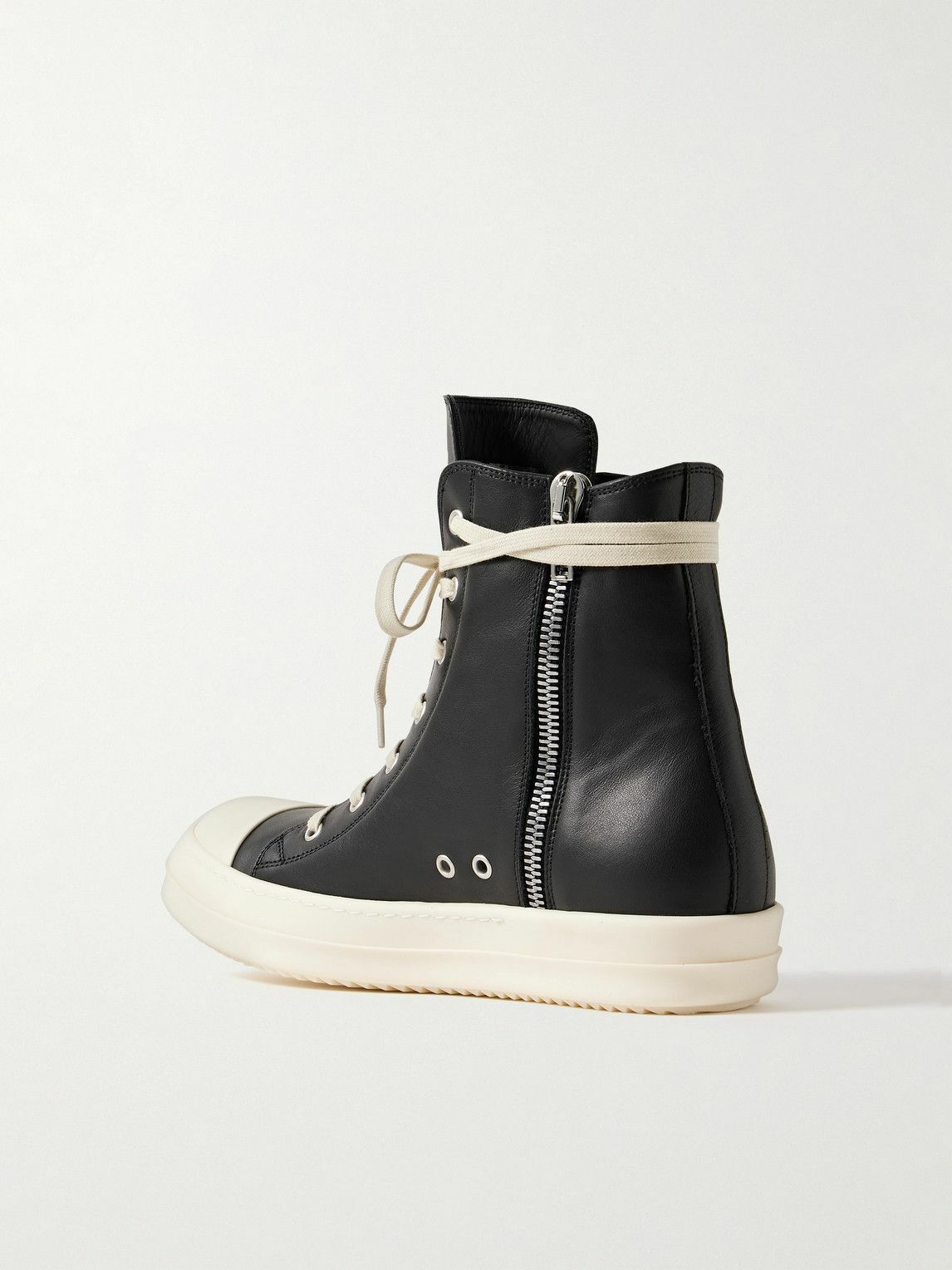 Rick Owens - Leather High-Top Sneakers - Black