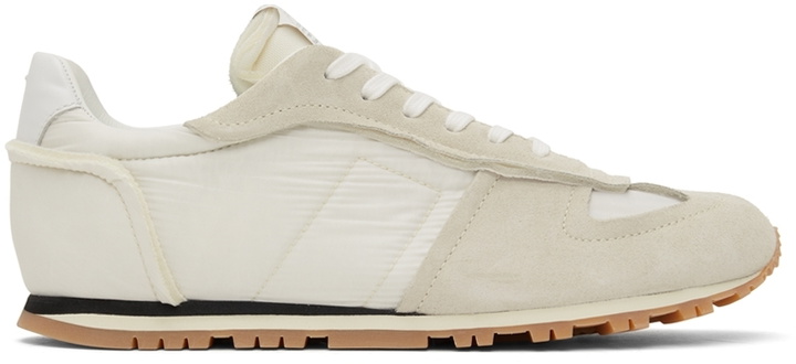 Photo: Maison Margiela Taupe & White Retro Runner Sneakers