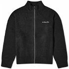 MKI Men's Mohair Blend Knit Track Jacket in Black