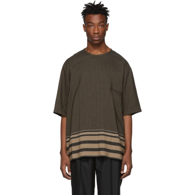 Photo: Lemaire Black and Brown Check Twill T-Shirt