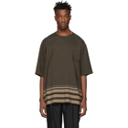 Lemaire Black and Brown Check Twill T-Shirt