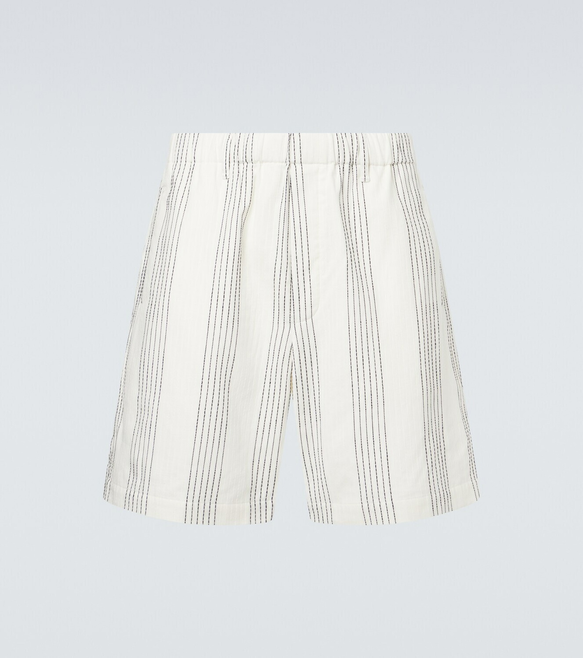 Commas Kantha striped cotton Bermuda shorts