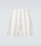 Commas Kantha striped cotton Bermuda shorts