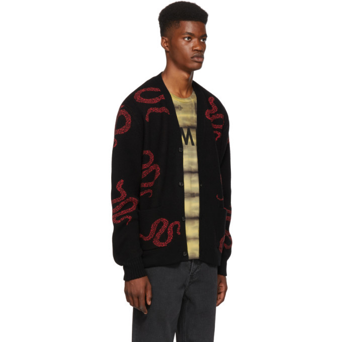 Amiri Black Cashmere Snake Cardigan Amiri