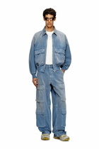 Diesel Jacket in coloured herringbone denim - Denim Jackets - Unisex - Blue