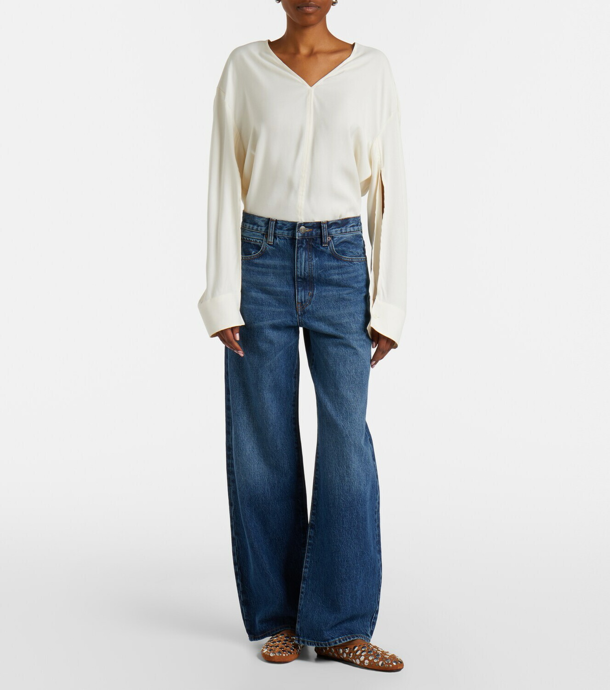 Frame The Bow barrel-leg jeans