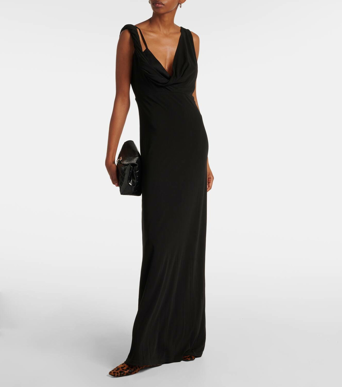 Toteme Twist draped crpe jersey maxi dress Toteme Toteme Twist draped crpe jersey maxi dress Toteme