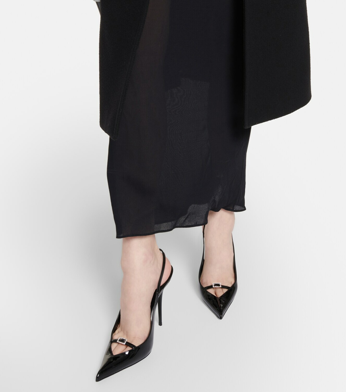 Saint Laurent - Luna 105 patent leather slingback pumps  Saint Laurent pumps main image 0