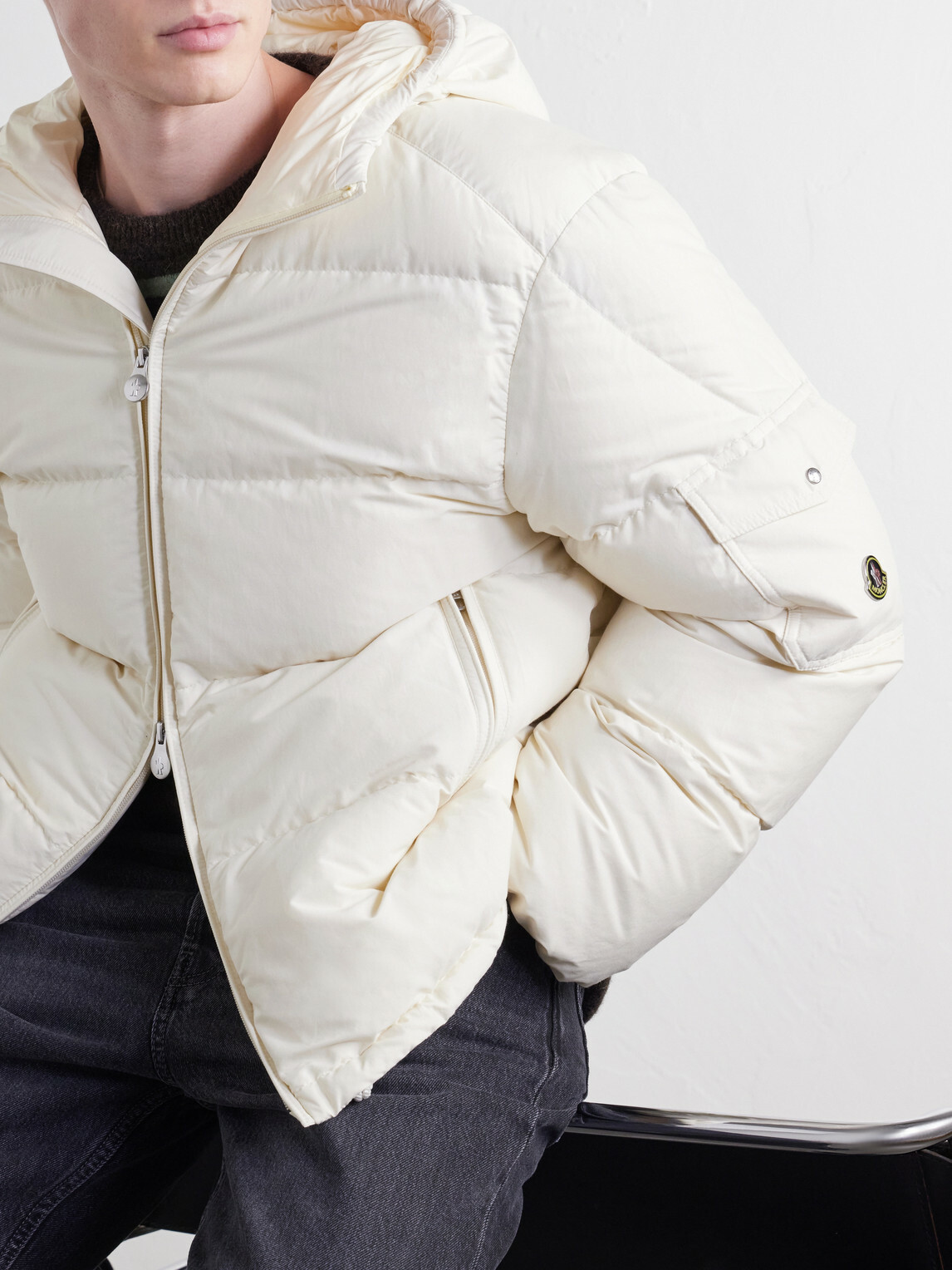 Moncler - Himalaya Hooded Quilted Cotton-Blend Shell Down Jacket - Neutrals