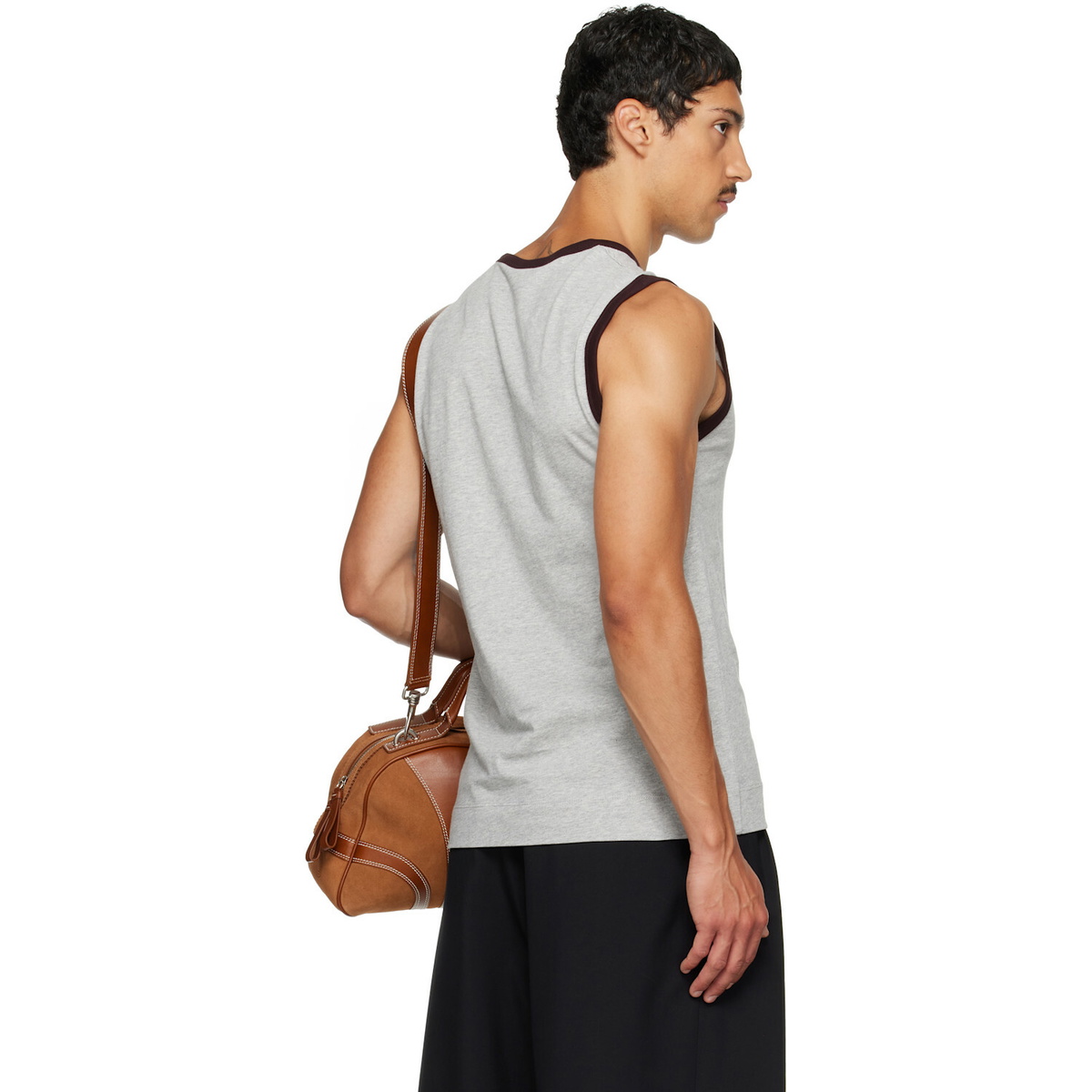 Dries Van Noten Gray Cotton Tank Top